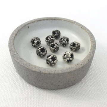 Bali/India Silver Open granulation Round Bead (BAS_089)