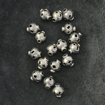Bali/India Silver Open lattice Bicone Bead (BAS_098)