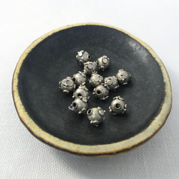 Bali/India Silver Embellished Round Bead (BAS_100)