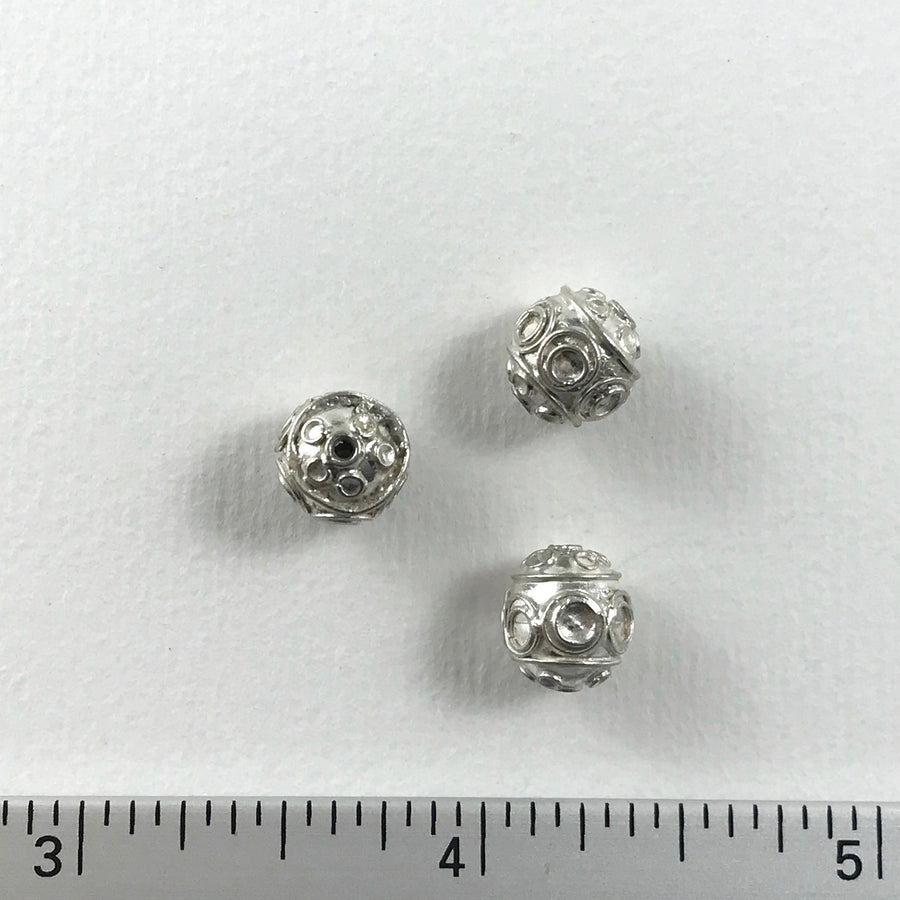 Bali/India Silver Filigree Round Bead (BAS_101)