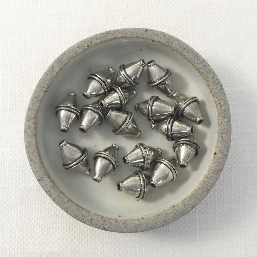 Bali/India Silver  Bicone Bead (BAS_106)