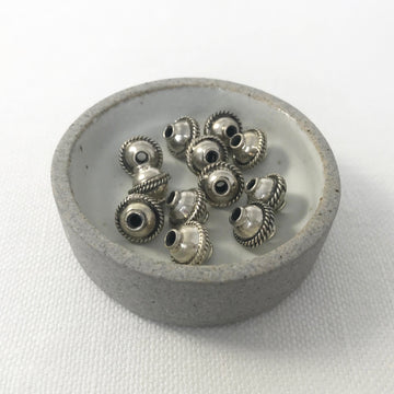 Bali/India Silver  Bicone Bead (BAS_107)