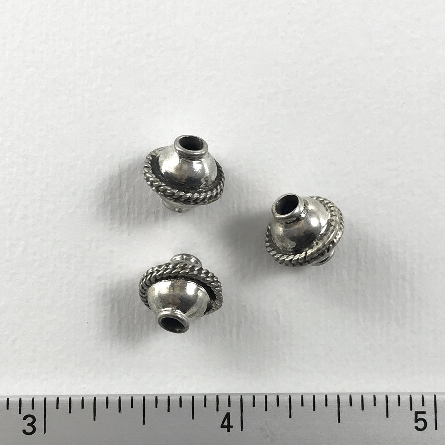 Bali/India Silver  Bicone Bead (BAS_107)