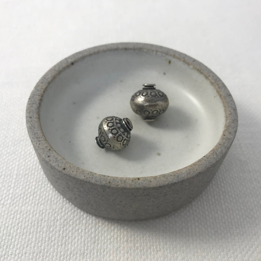 Bali/India Silver Stamped Rondelle Bead (BAS-G126)