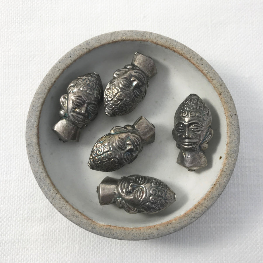 Bali/India Silver Stamped Head Bead (BAS_131)