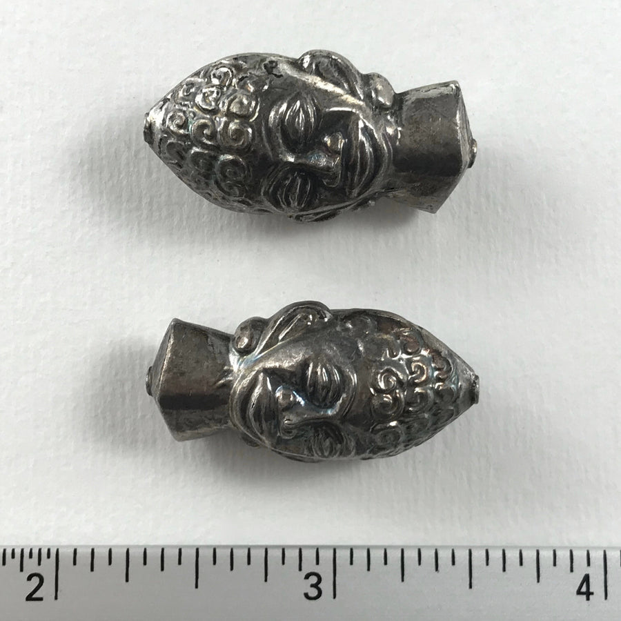 Bali/India Silver Stamped Head Bead (BAS_131)