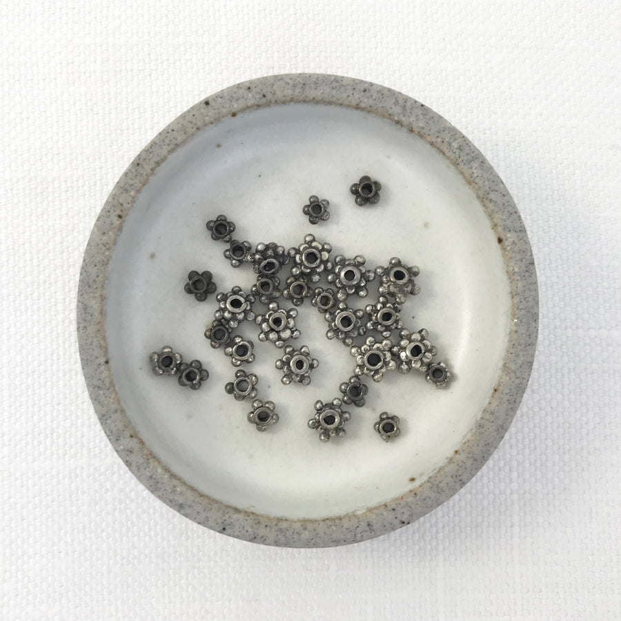 Bali/India Silver Granulated Rondelle Bead (BAS-G139)