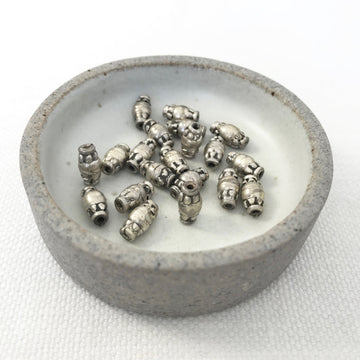 Bali/India Silver  Barrel Bead (BAS_154)