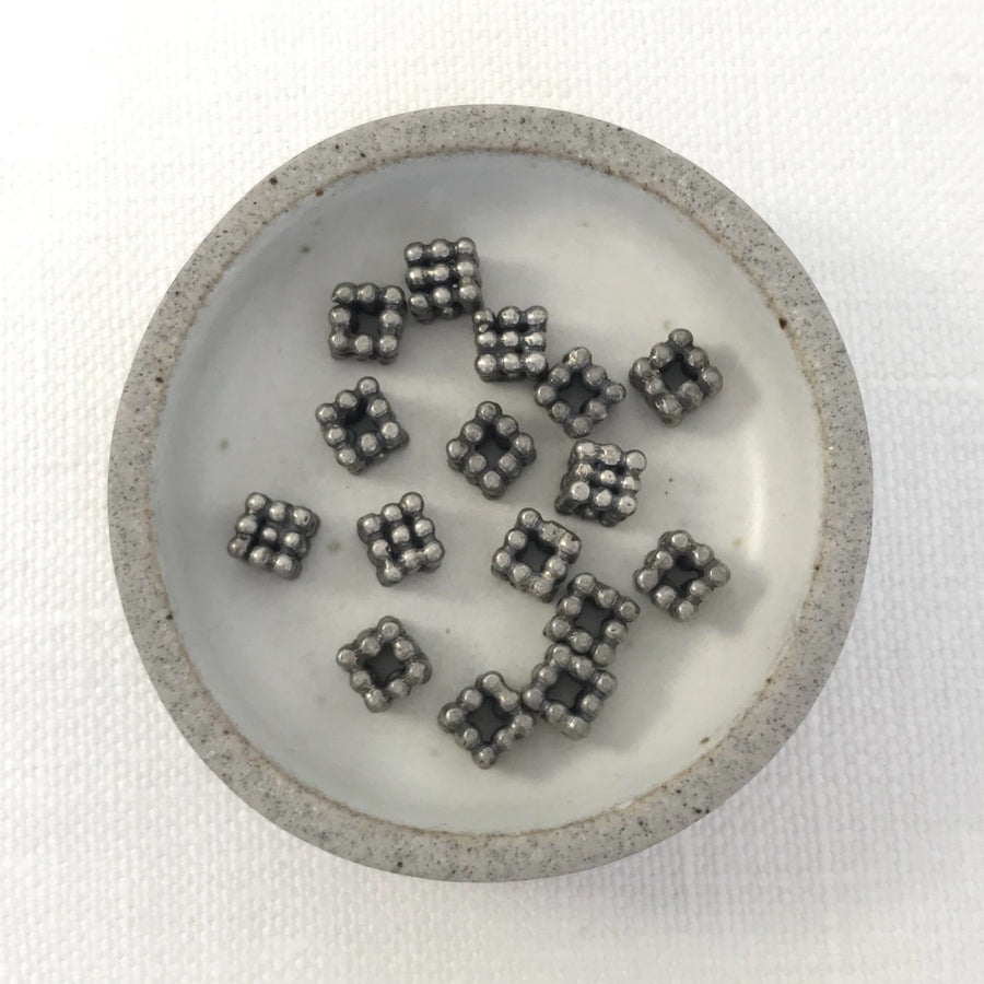 Bali/India Silver  Cube Bead (BAS_164)