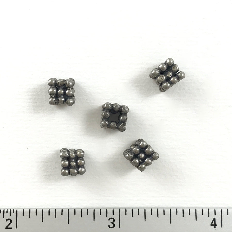 Bali/India Silver  Cube Bead (BAS_164)