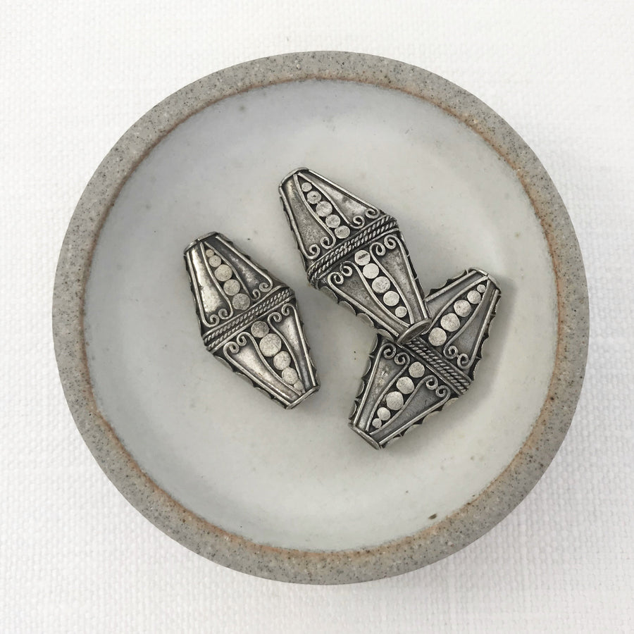 Bali/India Silver Filigree Diamond Bead (BAS_176)