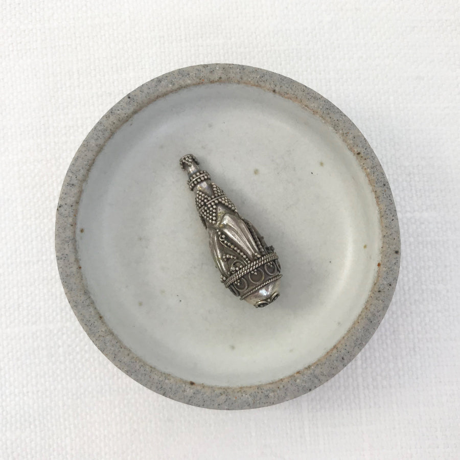 Bali/India Silver Granulated Tear Bead (BAS_177)