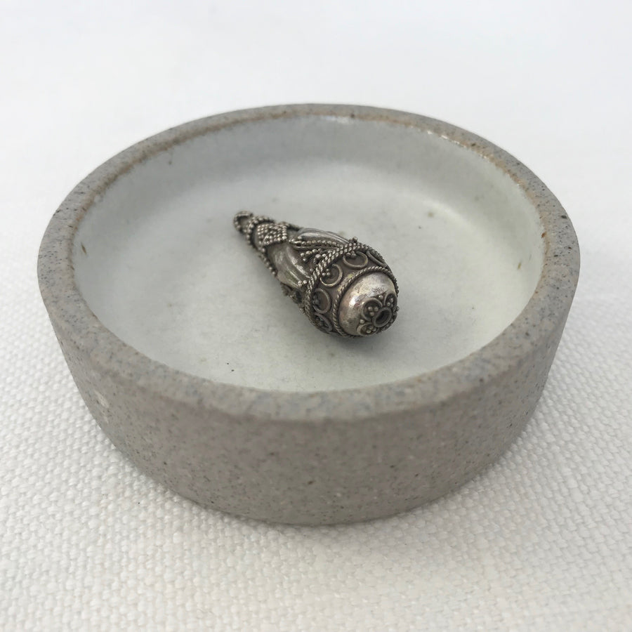 Bali/India Silver Granulated Tear Bead (BAS_177)
