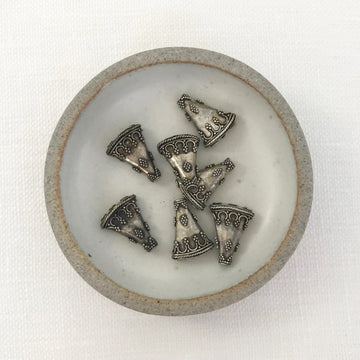 Bali/India Silver Granulated Triangle Bead (BAS_182)