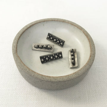 Bali/India Silver Granulated Rectangle Bead (BAS_186)