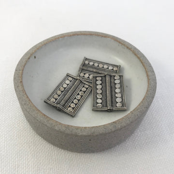 Bali/India Silver Stamped Rectangle Bead (BAS_194)