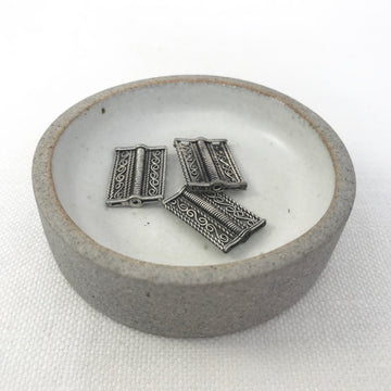 Bali/India Silver Filigree Rectangle Bead (BAS_195)
