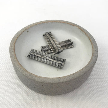 Bali/India Silver Stamped Rectangle Bead (BAS_196)