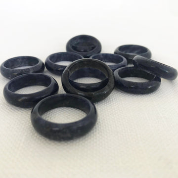 Black Agate Ring Bead (BLA_006)
