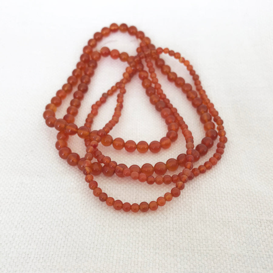 Carnelian Round Bead Strand (CAR-G008)