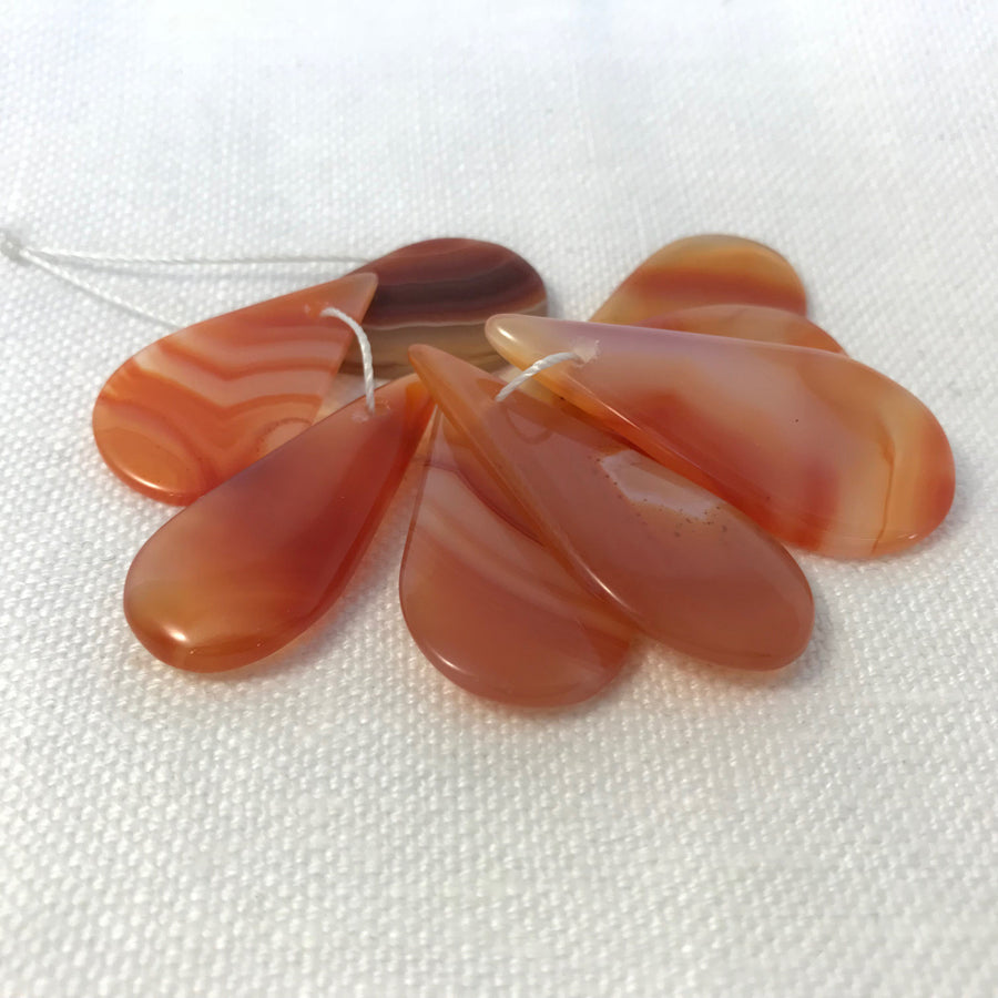 Carnelian Flat, Smooth Tear Pendant (CAR_037)