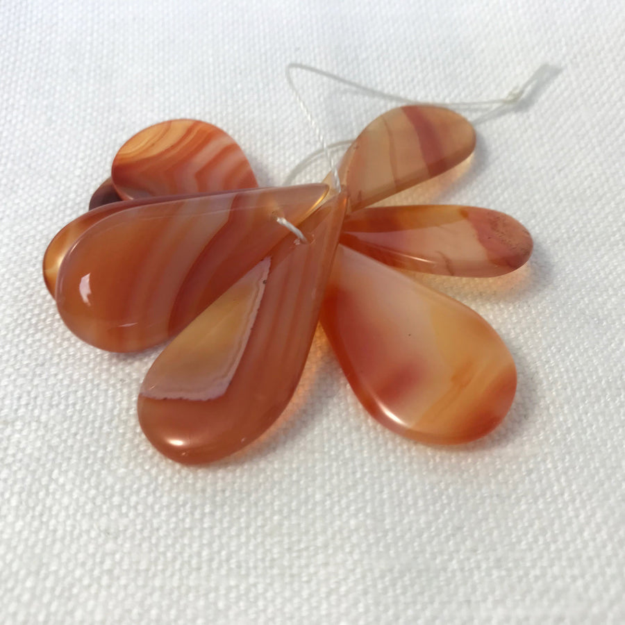 Carnelian Flat, Smooth Tear Pendant (CAR_037)