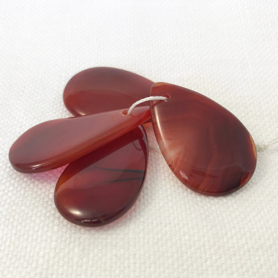 Carnelian Flat, Smooth Tear Pendant (CAR_040)