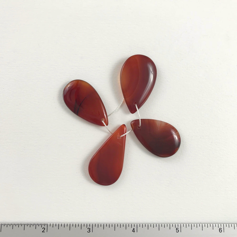 Carnelian Flat, Smooth Tear Pendant (CAR_040)