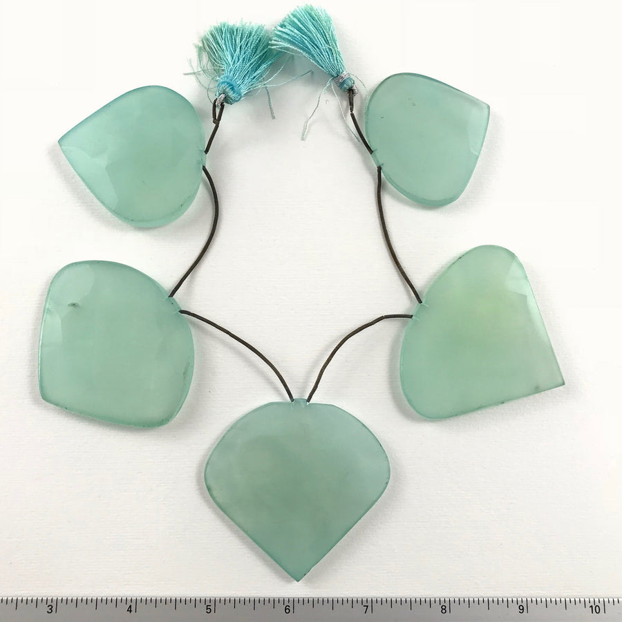 Chalcedony Faceted Leaf Bead Strand (CHA_001)