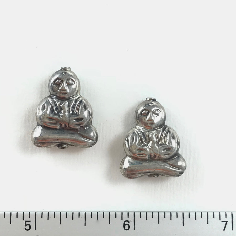 Chinese Silver Praying Figure Bead (CHI_005)
