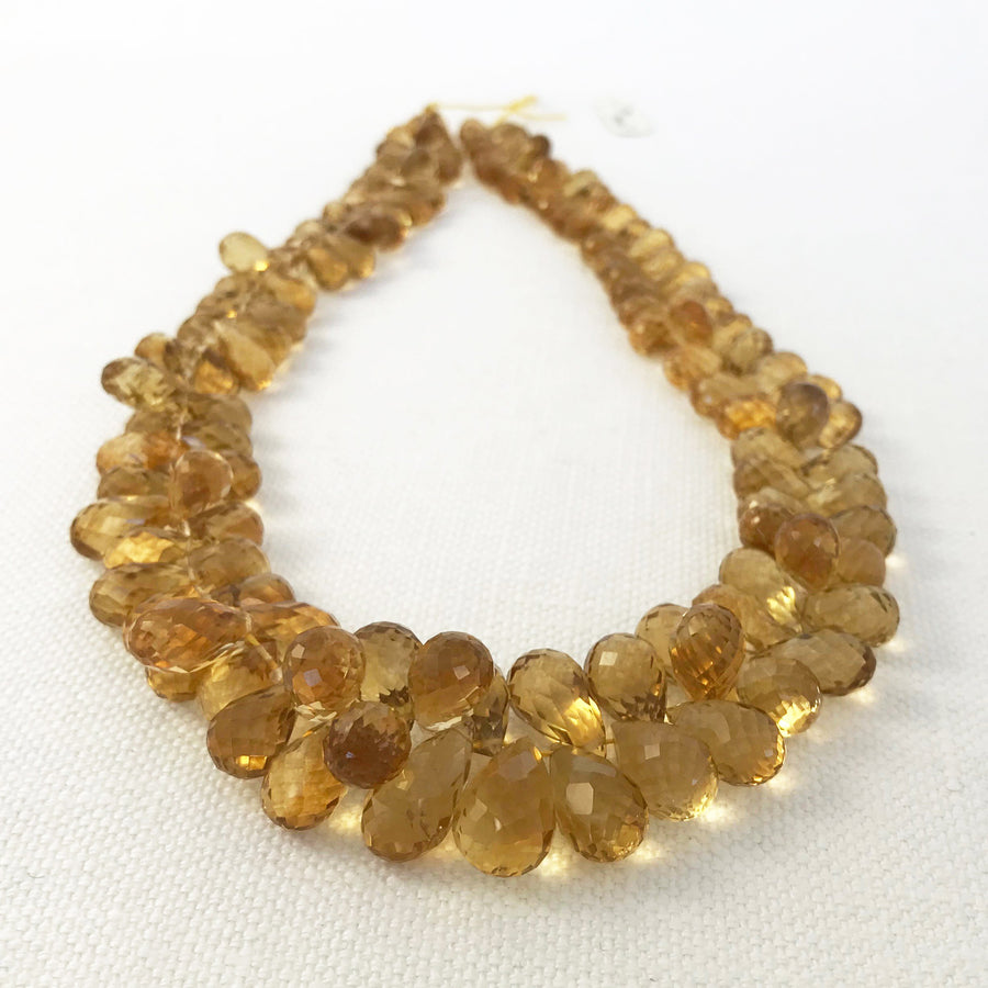 Citrine Faceted Briolette Graduated Bead Strand (CIT_002)