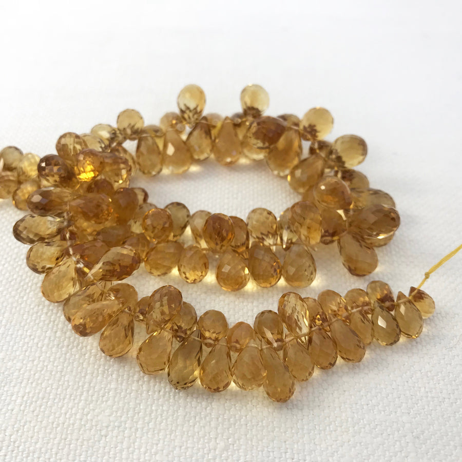 Citrine Faceted Briolette Graduated Bead Strand (CIT_002)