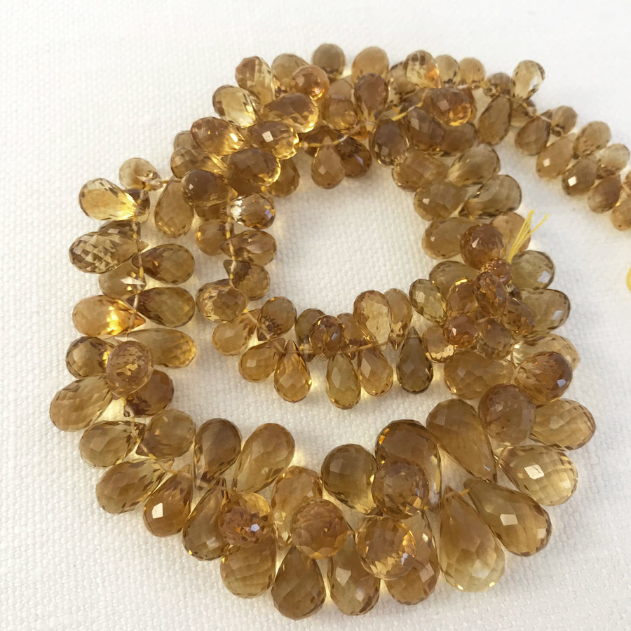 Citrine Faceted Briolette Graduated Bead Strand (CIT_002)