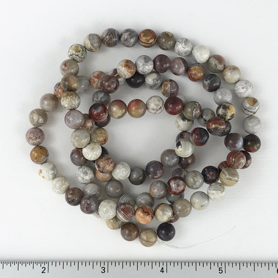 Crazy Lace Agate Round Bead Strand (CLA_001)