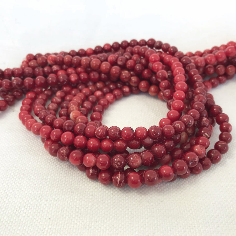 Coral Round Dyed Bead Strand (COR_001)