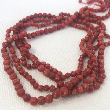Coral Irregular Round Dyed Bead Strand (COR-G004)