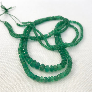 Emerald Faceted Rondelle Graduated Bead Strand (EME-G002)