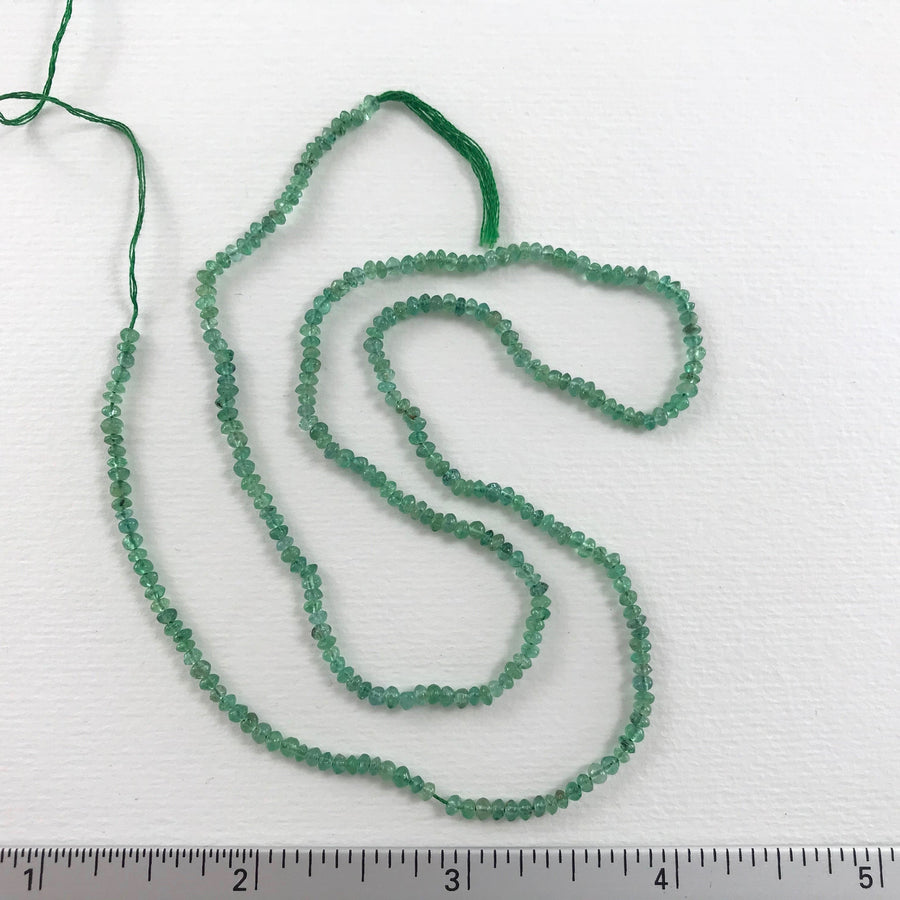 Emerald Faceted Rondelle Bead Strand (EME_003)