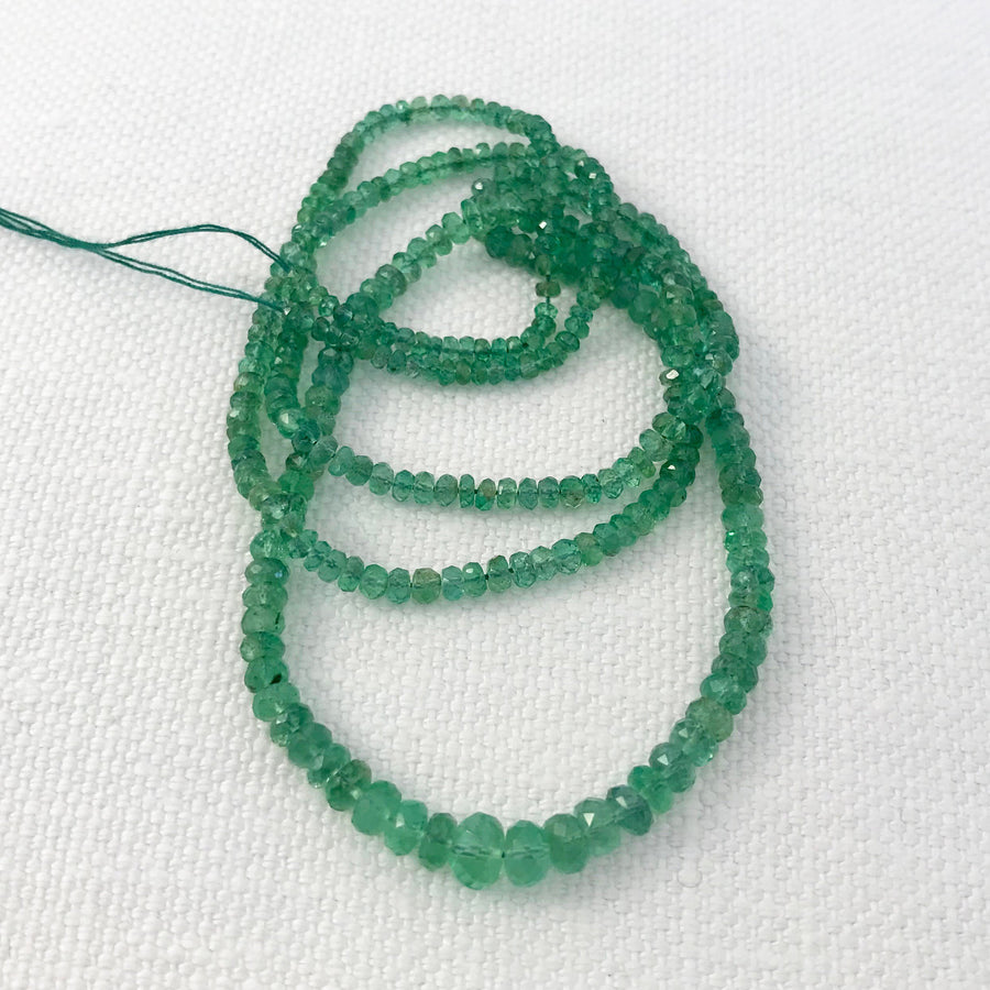 Emerald Faceted Rondelle Graduated Bead Strand (EME_004)