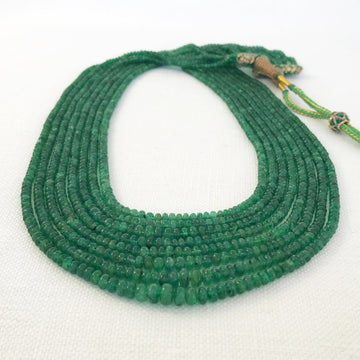 Emerald Rondelle Graduated, 8-Strand Bead Strand (EME_010)