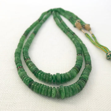 Emerald Rondelle Graduated, Double Strand Bead Strand (EME_012)