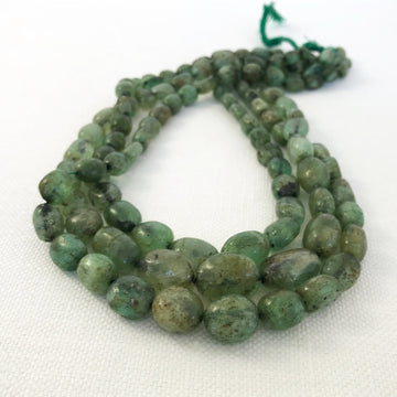 Emerald Oval Bead Strand (EME_014)