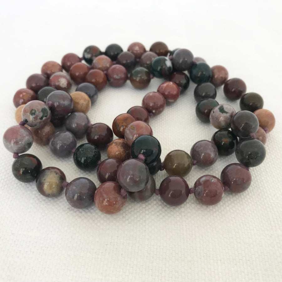 Fancy Agate Round Hand Knotted Bead Strand (FAA_002)