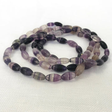 Fluorite Oval Bead Strand (FLU-G003)