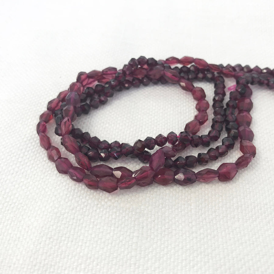 Garnet Faceted Rondelle Bead Strand (GAR-G028)