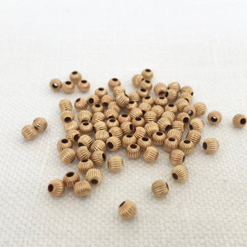Gold filled Striated Round Bead (GOF_014)