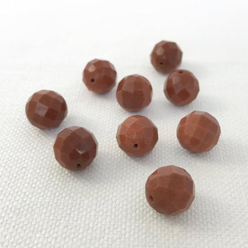 Red Goldstone Faceted Round Bead (GOL_009)