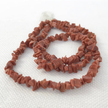 Red Goldstone Chip Bead Strand (GOL_010)