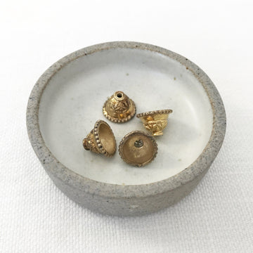Gold plate Pair Half round Bead Cap (GOP_014)