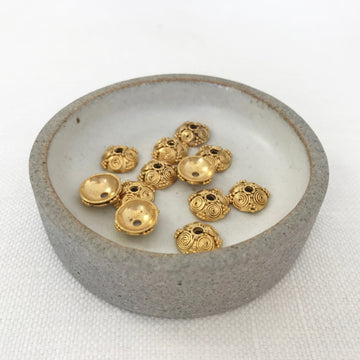 Gold plate  Half round Bead Cap (GOP_025)